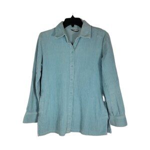 Croft & Barrow women's shirt corduroy shacket side pockets‎ pastel mint size S